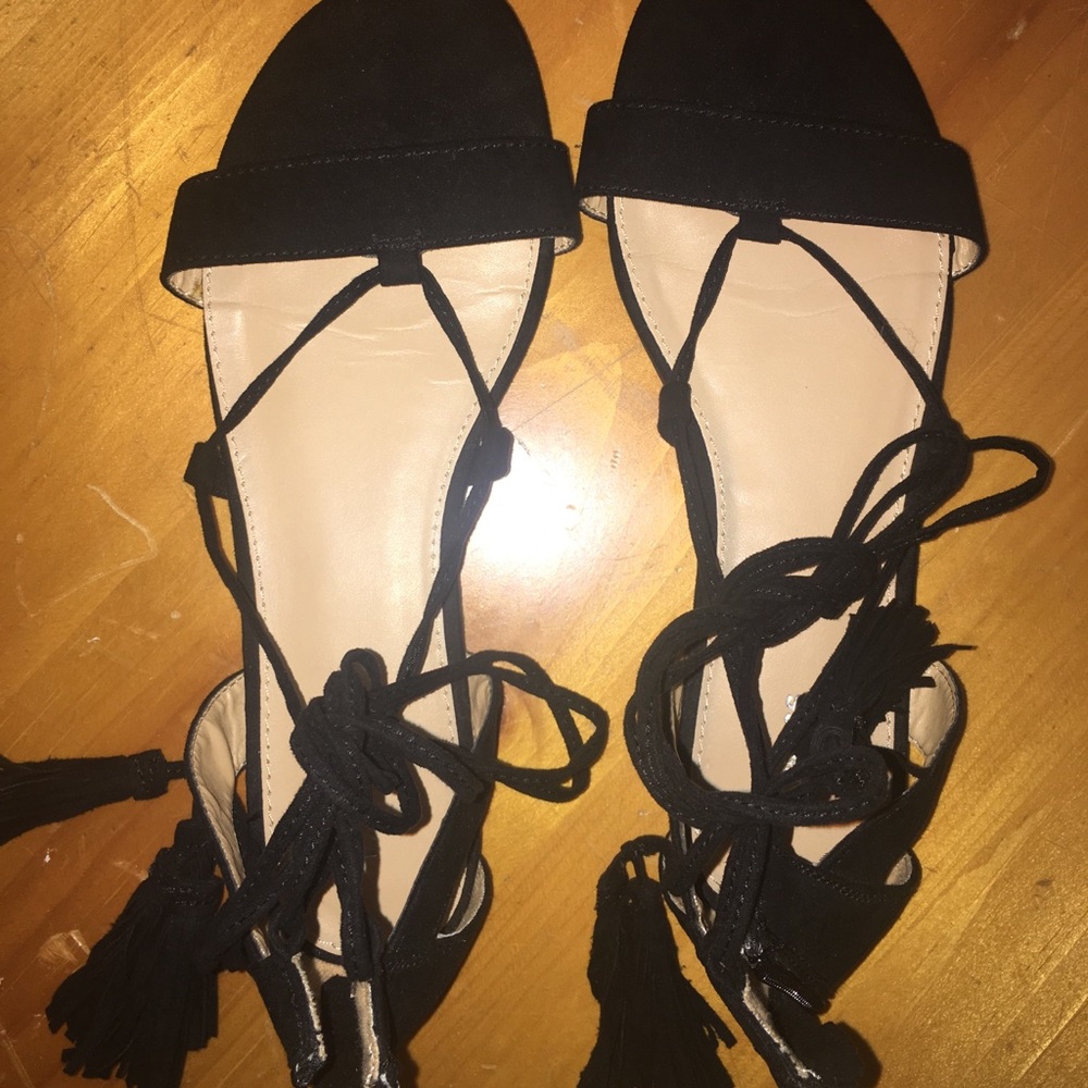 Express Suede Lace Up Sandals